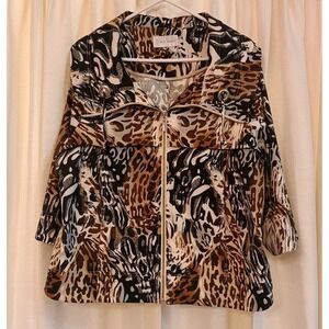Erin London Women's Animal Print Jacket Size‎ XL
